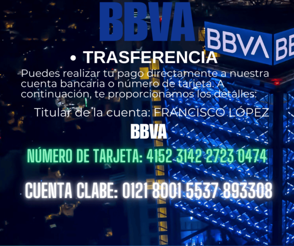 BBVA pagos Recargar saldo por transferencia o depósito BBVA MEXICO